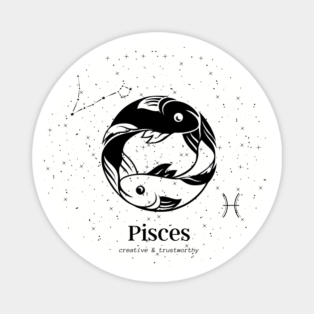 Pisces Magnet by JM ART